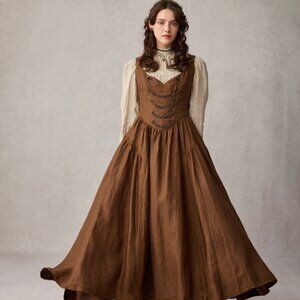 Vintage victorian corset dress with Metal Chain